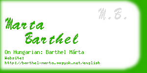 marta barthel business card